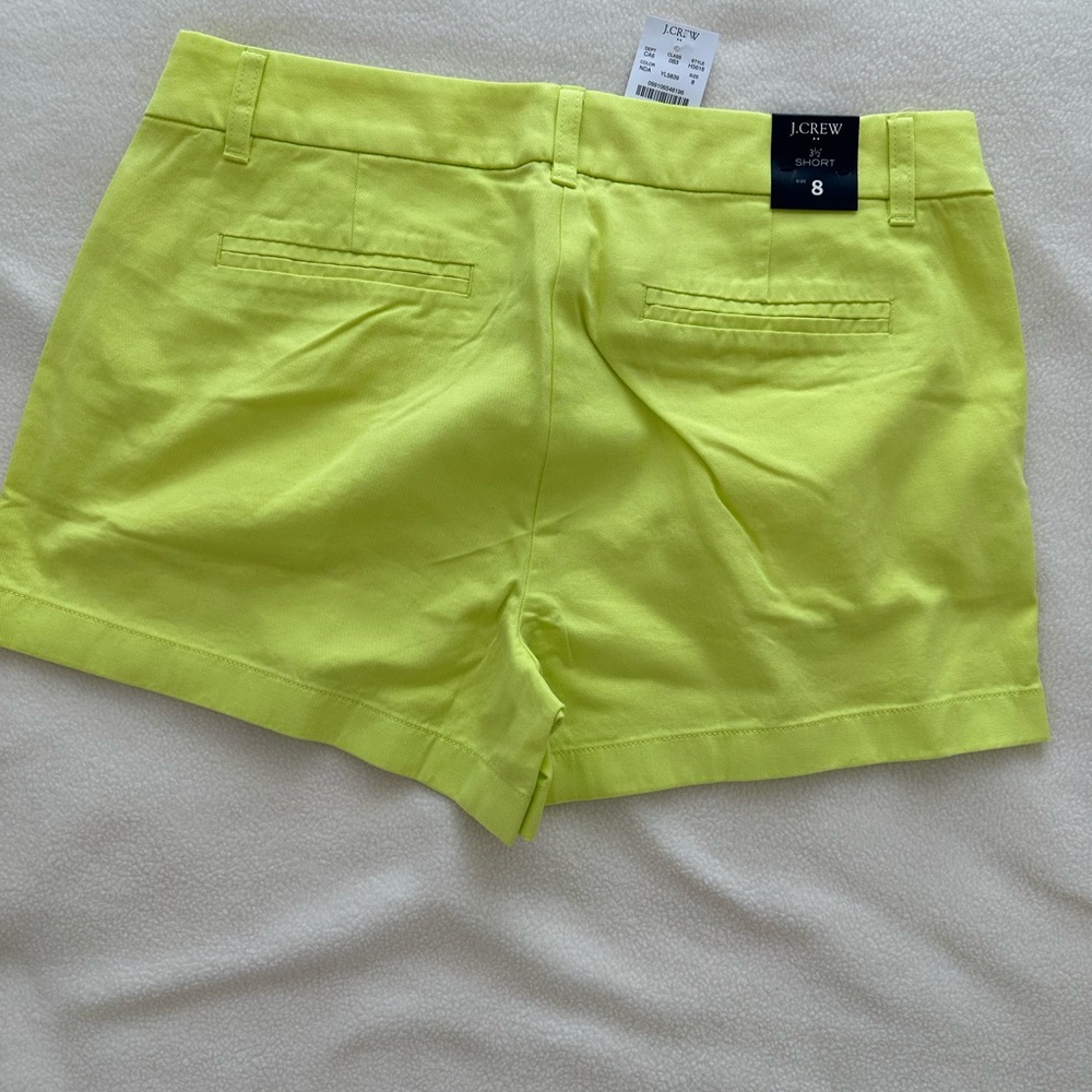 JCrew 5 1/2 inch Shorts Size 8 NWT. Neon Yellow